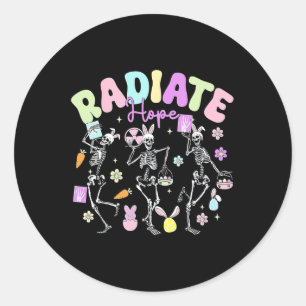 Easter Radiology Therapist Skeleton Dancing Radiat Classic Round Sticker