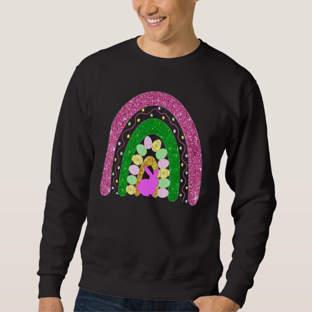 Easter Raibow Egg Pattern Purl Bunny 1 Sweatshirt (Front)
