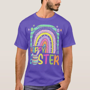 Easter Rainbow Bunny Easter Rabbit Egg Hunting Bas T-Shirt