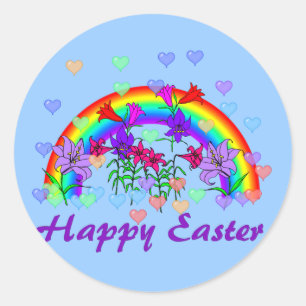 Easter Rainbow Classic Round Sticker