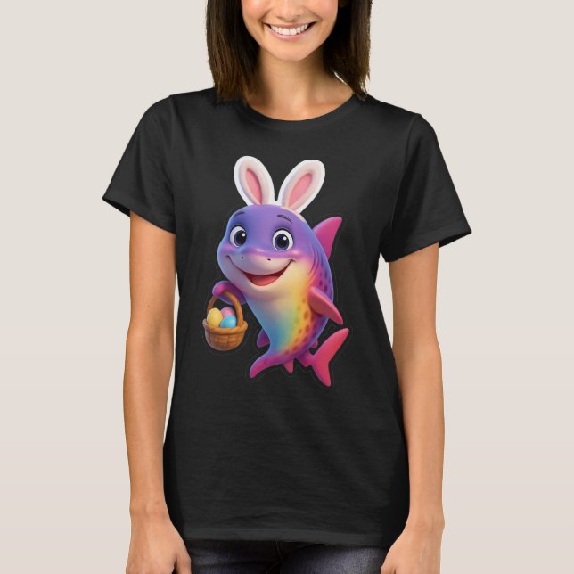 Easter Rainbow Shark T-Shirt (Front)