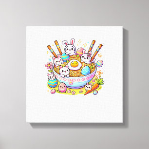 Easter Ramen Cats Cute Anime Happy Easter Day Wome Canvas Print