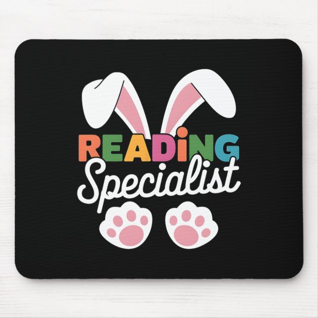 Easter Reading Specialist Teacher Easter Bunny Lit Mouse Mat (Front)