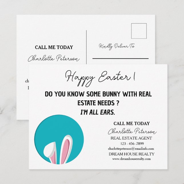 Easter Real Estate Marketing Farming  Holiday Postcard (Front/Back)