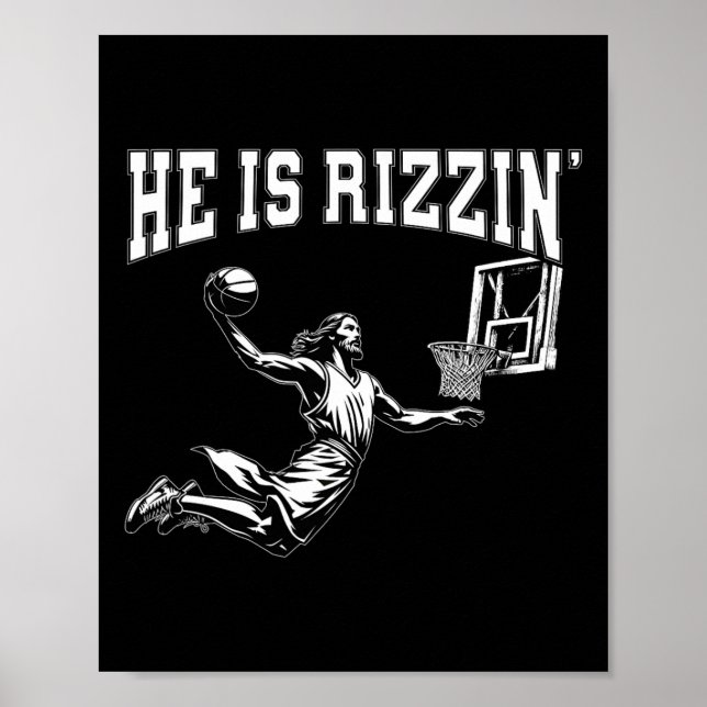 Easter Religion Funny Basketball Jesus Meme He Is  Poster (Front)