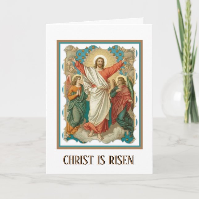 Easter Religious Blessings Prayer Vintage Holiday Card (Front)