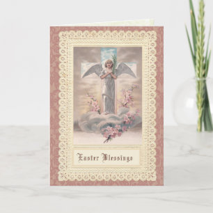 Easter Resurrection Cross Angel Eucharist Catholic Holiday Card