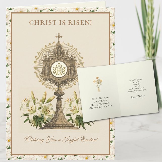 Easter Resurrection Jesus Christian Lilies Holiday Card (Creator Uploaded)