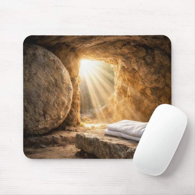 Easter Resurrection Morning Empty Tomb Mouse Mat (With Mouse)
