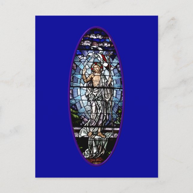 Easter: Resurrection of Christ stained glass Holiday Postcard (Front)