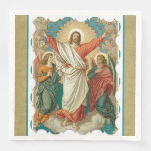 Easter Resurrection Pascha  Religious Jesus Angels Napkin