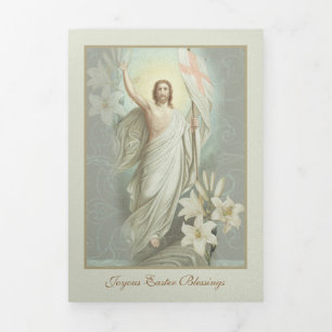 Easter Resurrection Prayer Jesus Poem  Tri-Fold Holiday Card