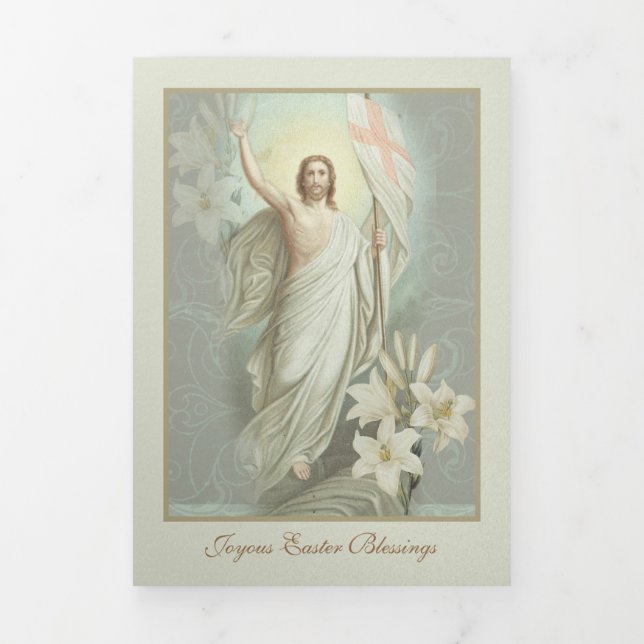 Easter Resurrection Prayer Jesus Poem  Tri-Fold Holiday Card (Cover)