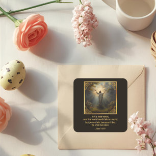 Easter Resurrection Religious Square Sticker