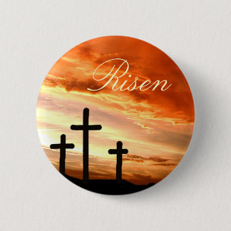Easter risen 6 cm round badge