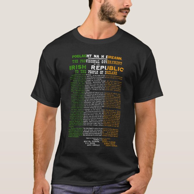 Easter Rising 1916 Irish Republic Proclaimation T-Shirt (Front)