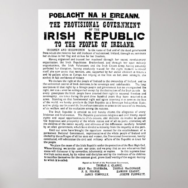 Easter Rising Proclamation of the Irish Republic Poster (Front)