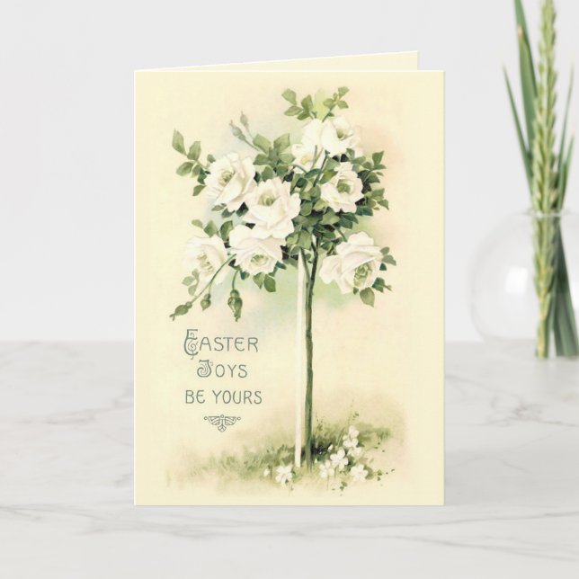 Easter Rose Tree Holiday Card (Front)