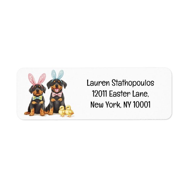 Easter Rottweiler Dogs Bunny Ears (Front)