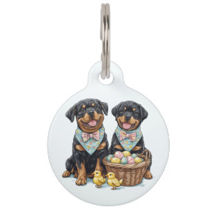 Easter Rottweiler Dogs Easter Basket Pet Tag