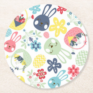 Easter round paper coaster