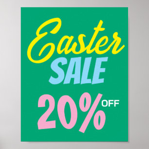 Easter Sale Sign, 20% Off Sale Sign, Easter Sale Poster