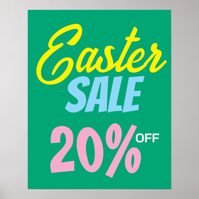 Easter Sale Sign, 20% Off Sale Sign, Easter Sale Poster (Front)