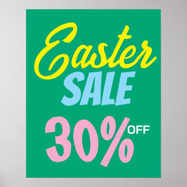 Easter Sale Sign, 30% Off Sale Sign, Easter Sale Poster (Front)