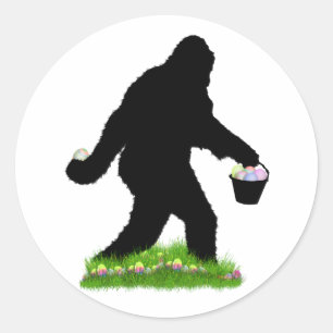 Easter Sasquatch Classic Round Sticker