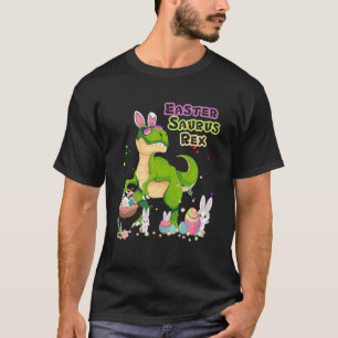 Easter Saurus Rex, Dinosaur T Rex Bunny Basket Egg T-Shirt