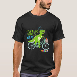 Easter Saurus Rex Egg Kids T Rex Dinosaur Happy Ea T-Shirt