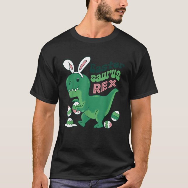 Easter Saurus Rex Eggs Bunny T Rex Dinosaur Boys G T-Shirt (Front)