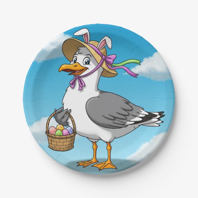 Easter Seagull Paper Plate (Front)
