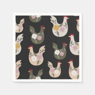 Easter seamless pattern with chicken. napkin