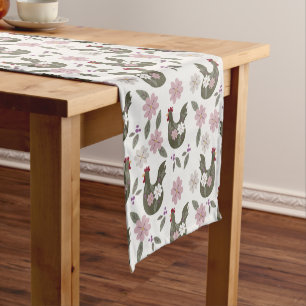 Easter seamless pattern with chicken. short table runner