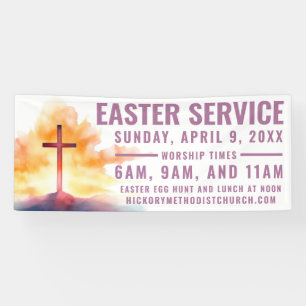 Easter Service Time Banner for Churches