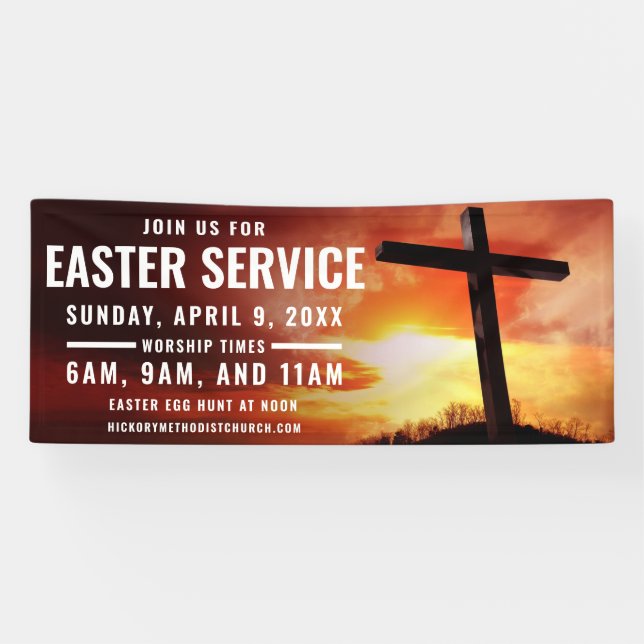 Easter Service Time Banner for Churches (Horizontal)