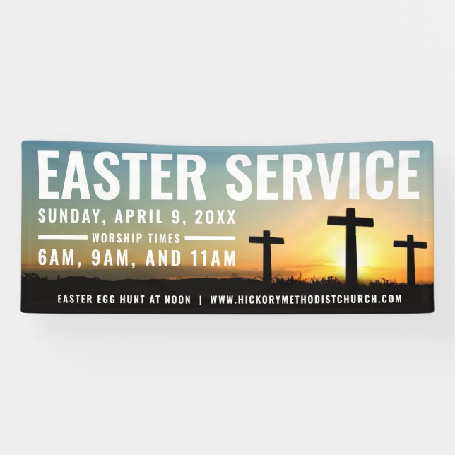Easter Service Time Banner for Churches (Horizontal)