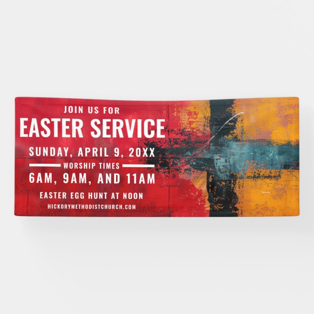 Easter Service Time Banner for Churches (Horizontal)