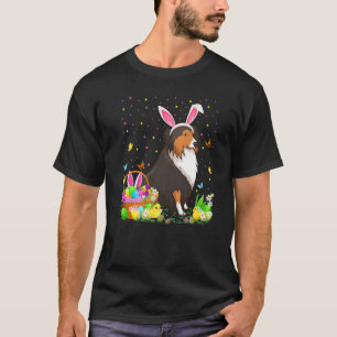 Easter Sheltie Dog Bunny Egg Hunting Sheltie Easte T-Shirt