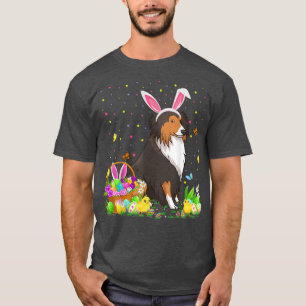 Easter Sheltie Dog Bunny Egg Hunting Sheltie Easte T-Shirt