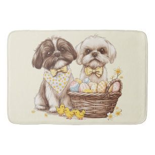 Easter Shih Tzu Dogs Bath Mat