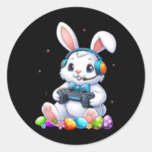 Easter Shirts Bunny Egg Funny Boys Girls Kids Game Classic Round Sticker