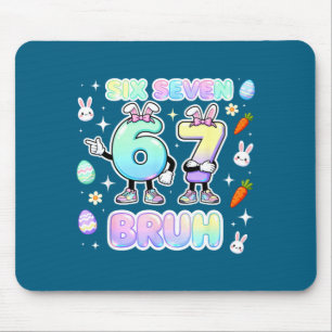Easter Six Seven Bruh Bunny Illustration Mouse Mat