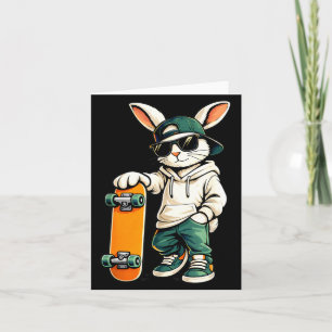 Easter Skater Bunny Skateboard Rabbit Skating Boys Card