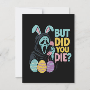 Easter Skeleton Bunny But Did You Dye Funny Spring Postcard