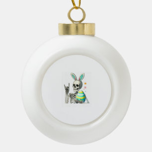 Easter Skeleton Bunny Rock Hand Rocker Boys Kids M Ceramic Ball Christmas Ornament