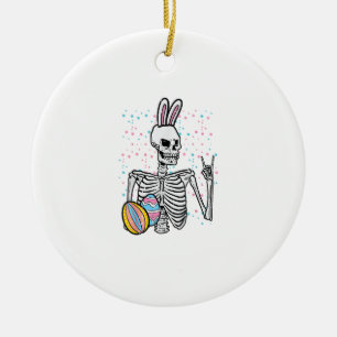 Easter Skeleton Bunny Rock Hand Rocker Boys Kids M Ceramic Tree Decoration