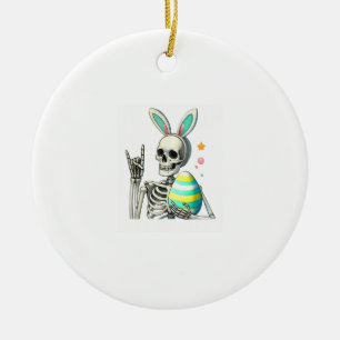 Easter Skeleton Bunny Rock Hand Rocker Boys Kids M Ceramic Tree Decoration