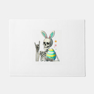 Easter Skeleton Bunny Rock Hand Rocker Boys Kids M Doormat